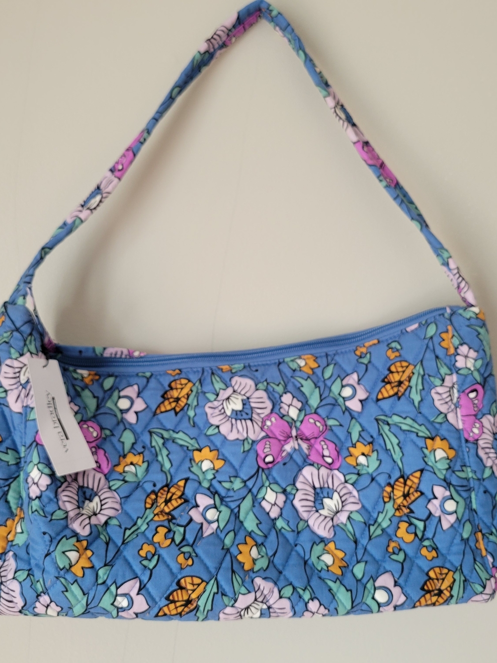 Vera Bradley Blue Floral Quilted Shoulder Bag